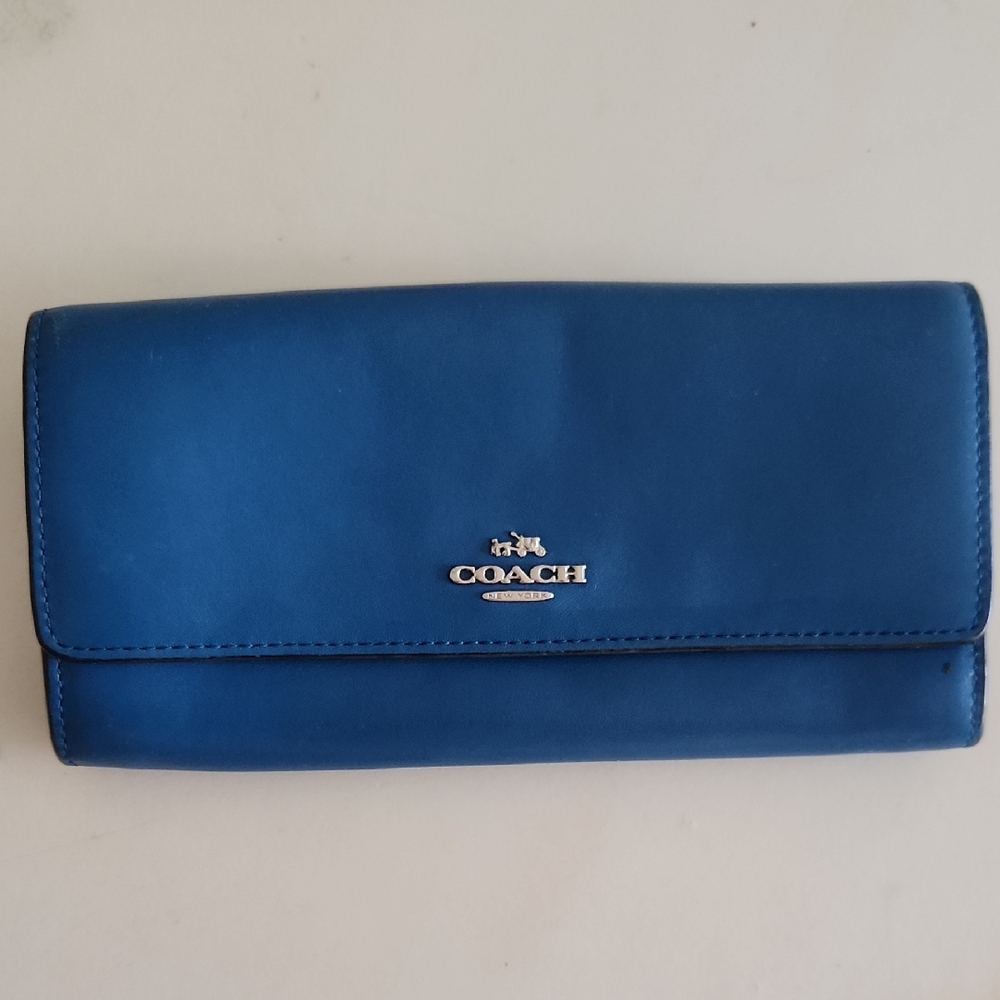 Coach Women's Blue Leather Ptoject Wallet